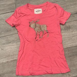 Abercrombie-fitch Women's Pink and Red T-shirt